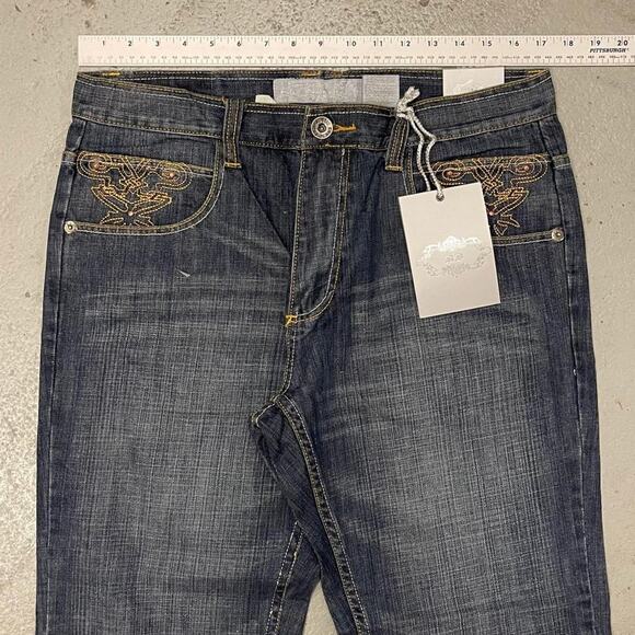 Vintage Royal Blue Baggy Y2k Denim Rock Jeans Mens Navy Blue Size 36x32 - Picture 5 of 6